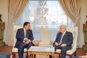 Menfi discusses humanitarian needs of Gaza with President Abbas