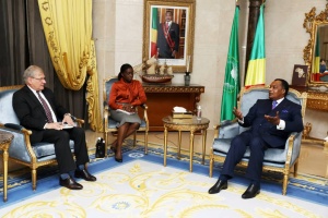 Norland reviews Libyan crisis with President of Congo