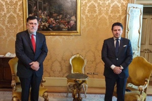 Al-Sarraj reviews solutions to Libya's conflict with Conte and Williams in Italy