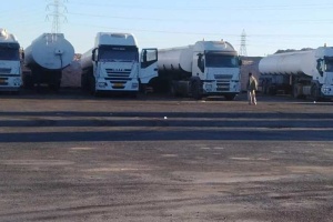 Fuel truck drivers continue sit-in for second day