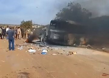 Four Greek rescuers died as bus crashes between Benghazi and Derna 