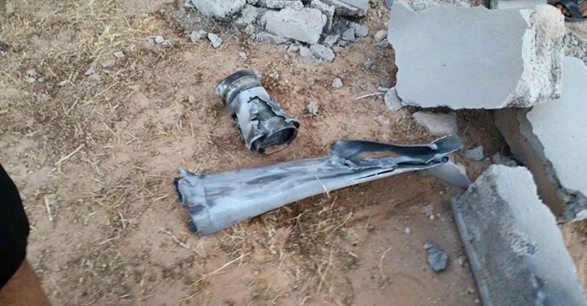Indiscriminate grad rockets fell on a civilian's house in Sobratha Monday evening. Photos: Sobratha Municipality 