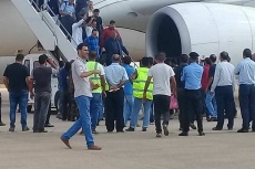 Faraj Egaim arrived at Benina Airport under tight security measures 