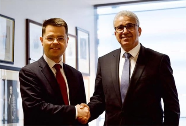 Bashagha (R) with the British Minister of State for Security James Brokenshire