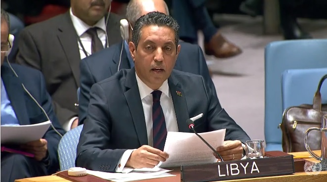 Libyan ambassador to the United Nations, Taher El Sonni. UN TV